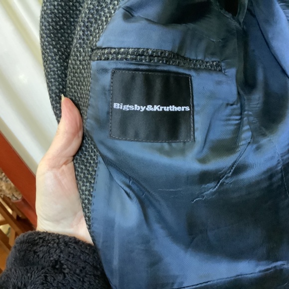 Mens Blue Wool Sport Coat Blazer Bill Kaiserman/Bigsby & Kruthers Size 46R - Picture 7 of 9